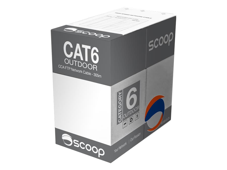 New Scoop Scoop 305m Box CAT6 Outdoor FTP CCA Cable IT Hardware product image from Impact Store