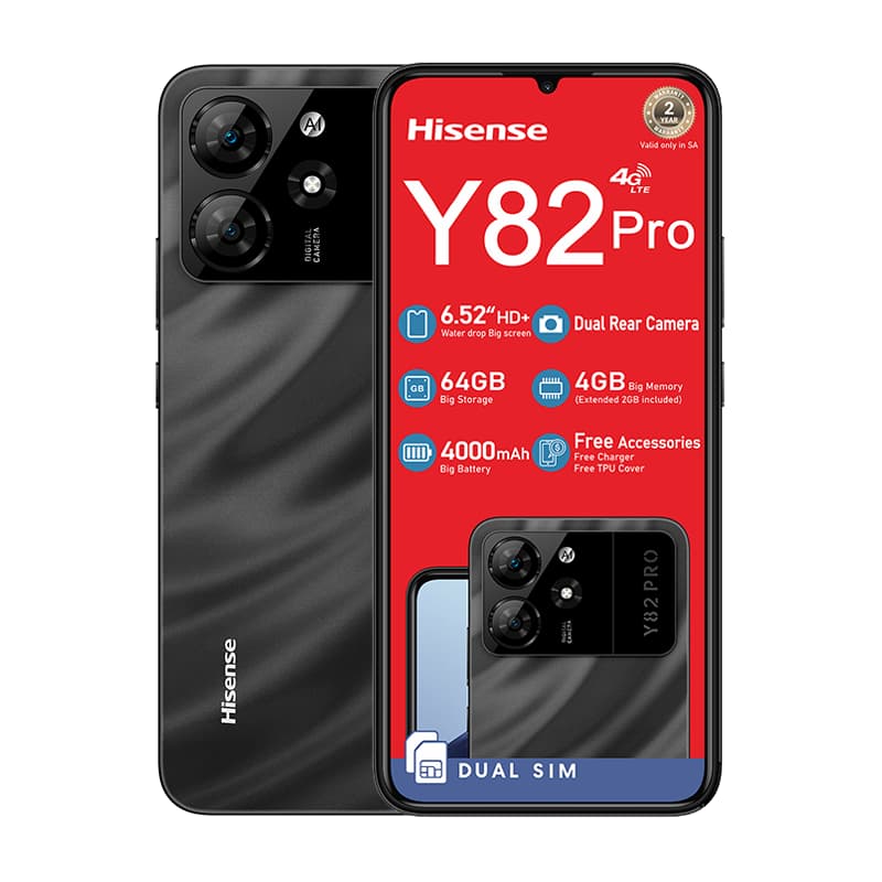 New Hisense Hisense Y82 Pro 4G Dual Sim 64GB Network Locked - Black Phones product image from Impact Store