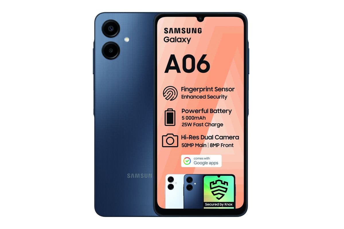 New Samsung Samsung Galaxy A06 64GB Dual Sim - BlueBlack Phones product image from Impact Store