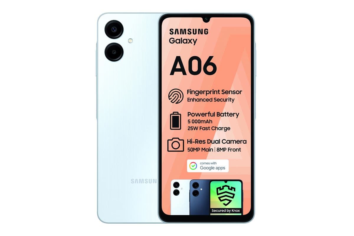 New Samsung Samsung Galaxy A06 64GB Dual Sim - Light Blue Phones product image from Impact Store